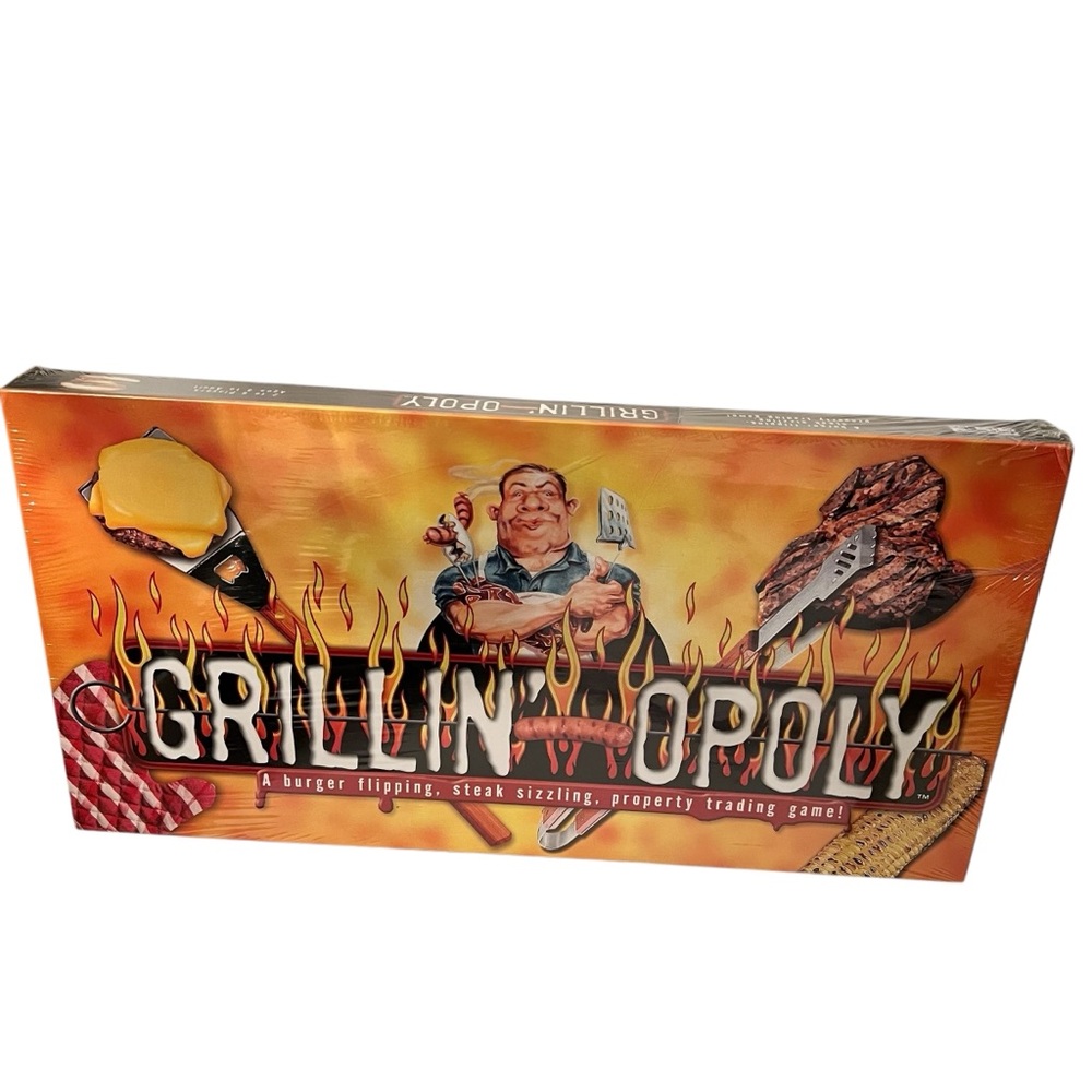 Grillin’ Opoly A Burger Flipping Steak Sizzling Property Trading Game New in Box